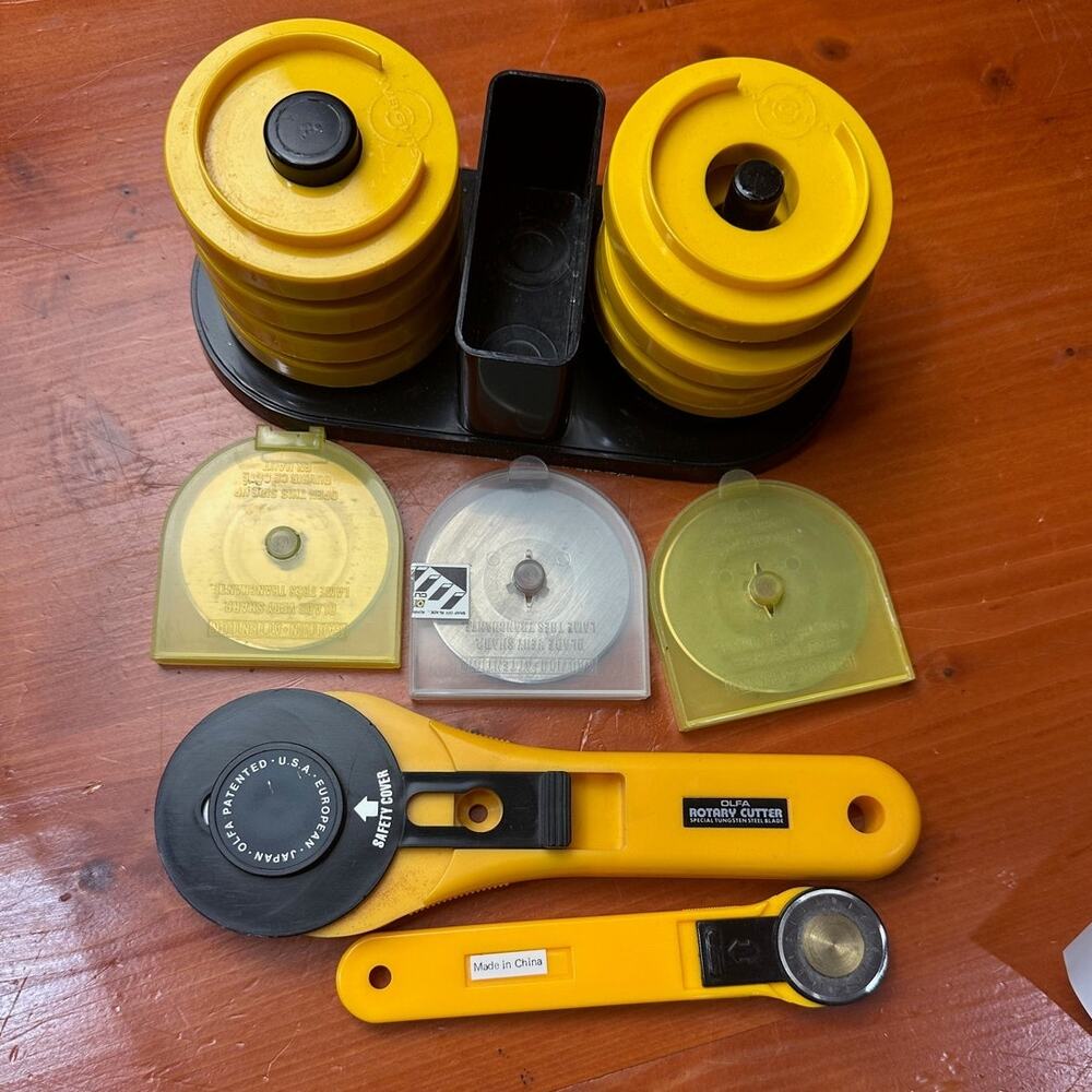 Olfa Rotary Cutting System - Weighs, 2 Roller Cutters and Extra Blades